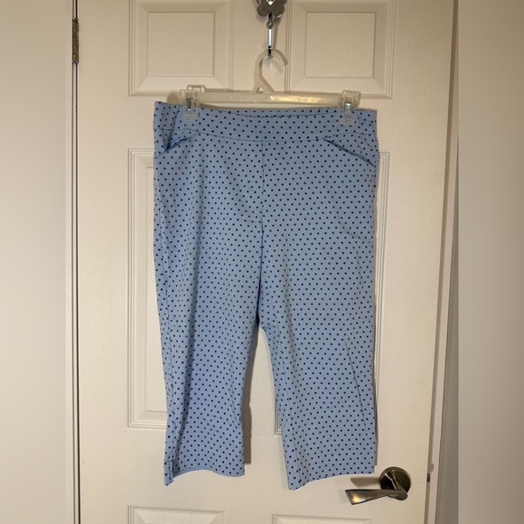 Reitmans Pants - 4/$20 Reitmans Light Blue Polka Dot Capri Pants- size XL